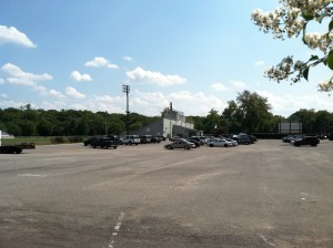 Overflow parking moves to high school football field as Stokes lot mostly closes