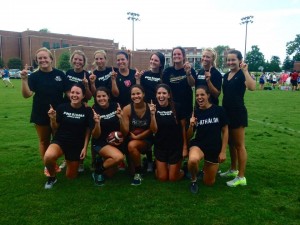 Female social clubs compete in second annual powderpuff football tournament
